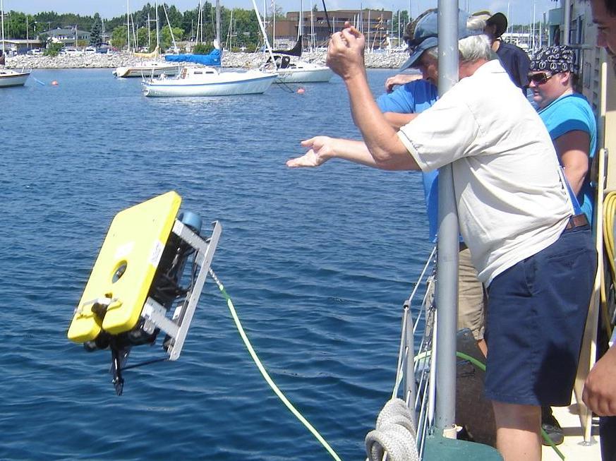 Launching a ROV during a NAS Part III course